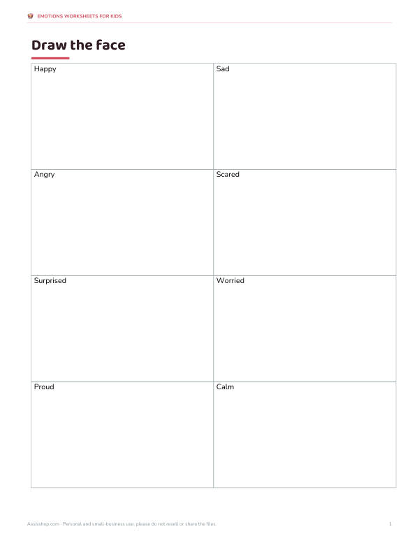 Preview of Printable Draw the Face Worksheet